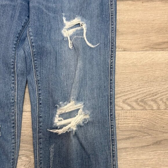 Studio Blue Distressed Ankle Jeans Straight Leg Ripped Up Womens Size 31 Denim - Picture 10 of 14